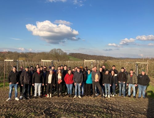 Landwirtschaftsschüler bei niederländischem Hopfenbauern zu Besuch
